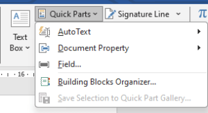 Ms Word में Quick Parts क्या है ?