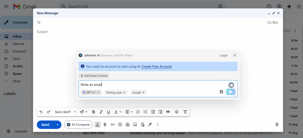 Writing emails with AI in Gmail: ChatGPT Writer's guide