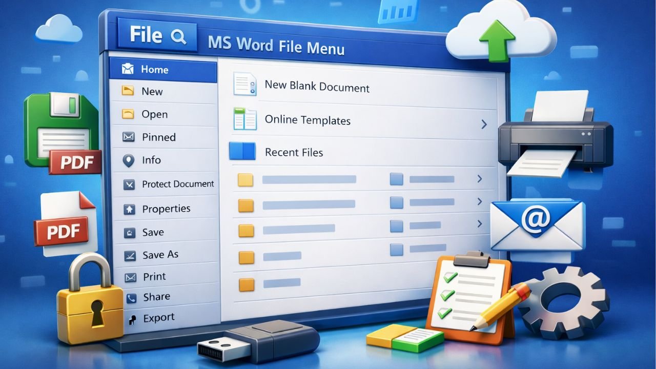 MS Word File Menu in Hindi – 17 Powerful Features की Complete Guide ...