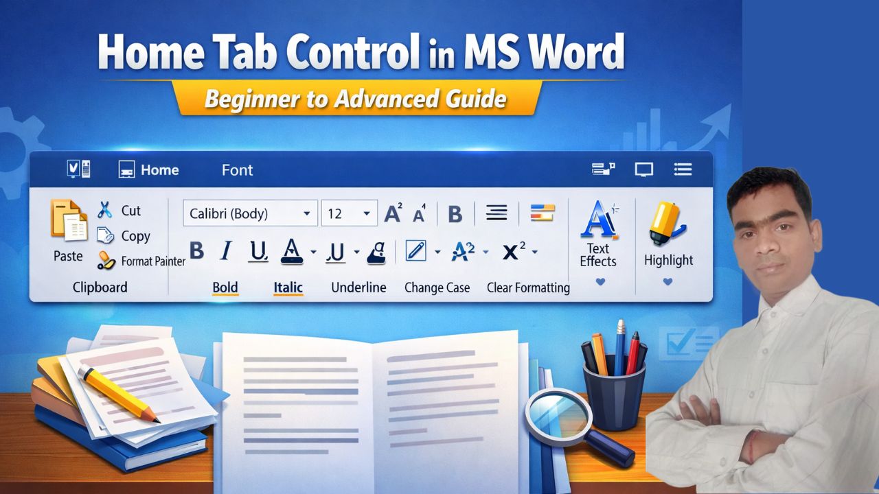 MS Word Home Tab in Hindi Clipboard Font Paragraph Styles Editing tools explained