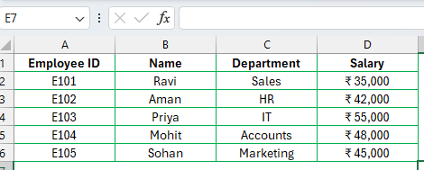 VLOOKUP Formula in Excel Employee Data Table Example